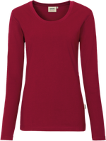 Damen-Longsleeve Perf. Gr. 2XL, weinrot - 50% Baumwolle, 50% Polyester, 190 g/m²