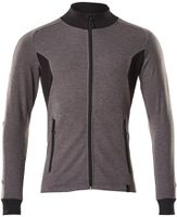 Sweatshirt mit Reissverschl., Gr. 2XLONE - dunkelanthrazit/schwarz, 60% CO/40% PES