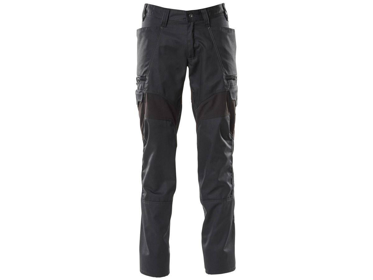 Hose mit Schenkeltaschen Gr. 82C46 - schwarz, Stretch-Einsätze