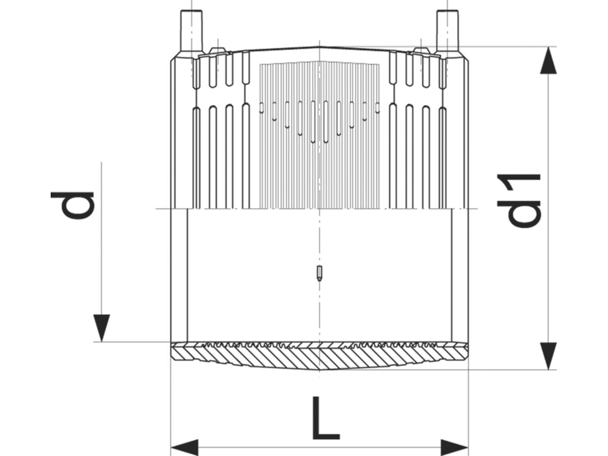 HDPE-Druckschweissmuffe ELGEF 355 mm