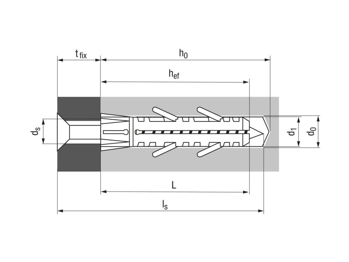 Spreizdübel Ø8x40 mm - Pak à 100 Stk. TOX Barracuda