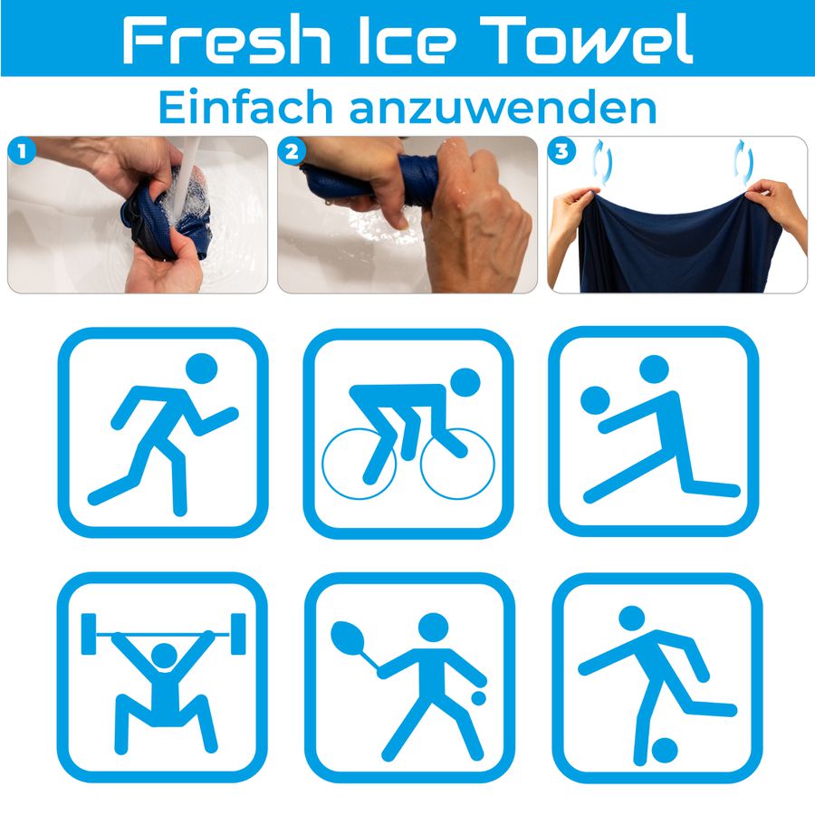 Fresh Ice Towel (blau) - 34 x 80 cm
