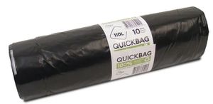 Kehrichtsack 110 Liter 0.050 mm schwarz - 10 Säcke pro Rolle, mit Zugband.