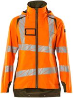 Hard Shell Jacke, Damenpassform, Gr. 2XL - hi-vis orange/moosgrün, 100% PES