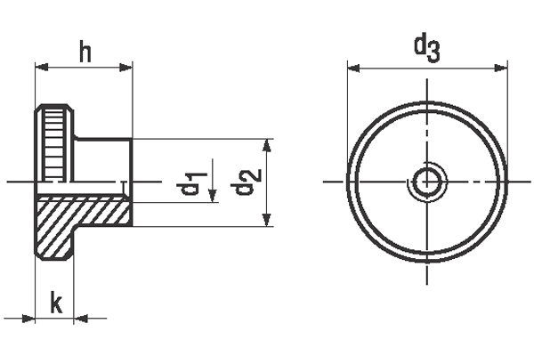 Hohe Rändelmuttern INOX A1 DIN 466
