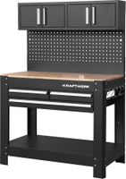 Werkbank mit 3 Schubladen - und 2 Oberschränke, Kraftwerk