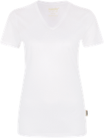 Damen-V-Shirt COOLMAX Gr. 2XL, weiss - 100% Polyester, 130 g/m²
