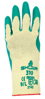 Schutzhandschuhe SHOWA grün - aus Naturlatex-Handflächenbeschichtung