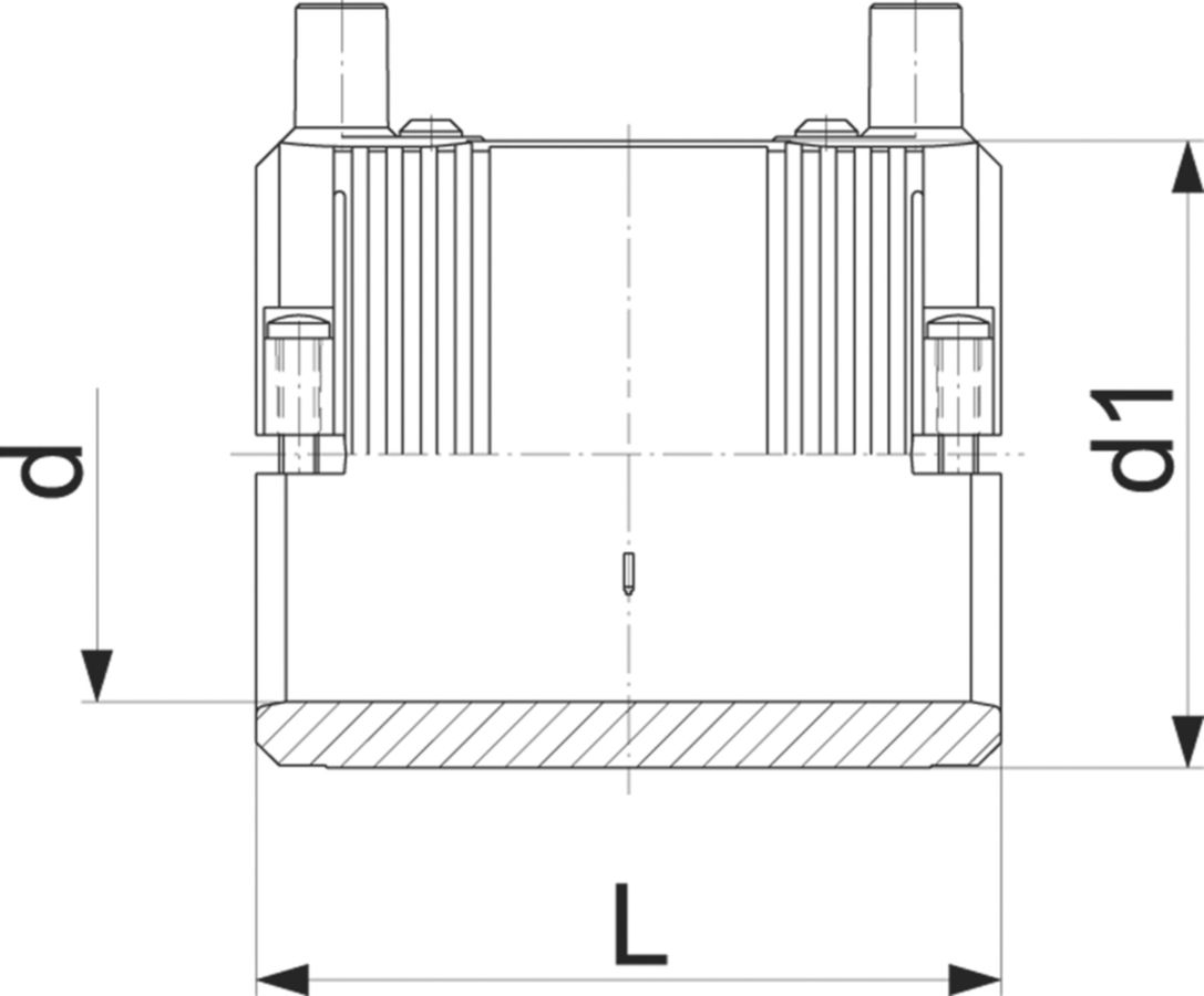Schweissmuffe PE100 S-5 SDR 11 ELGEF - 5 bar Gas / 16 bar Wasser