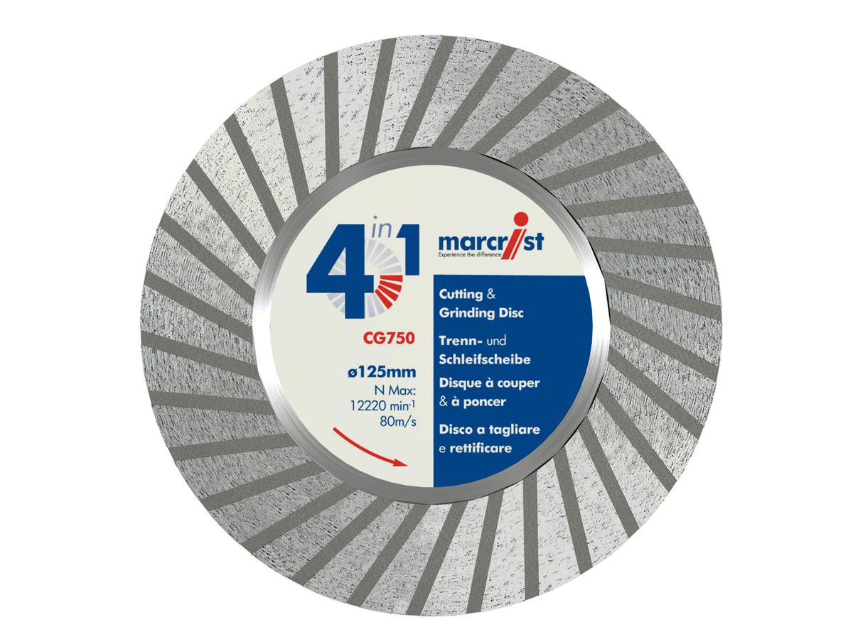 Diamanttrenn-und Schleifscheibe CG 750 - Marcrist,ø125mm, Baumaterial, Bleche>3mm