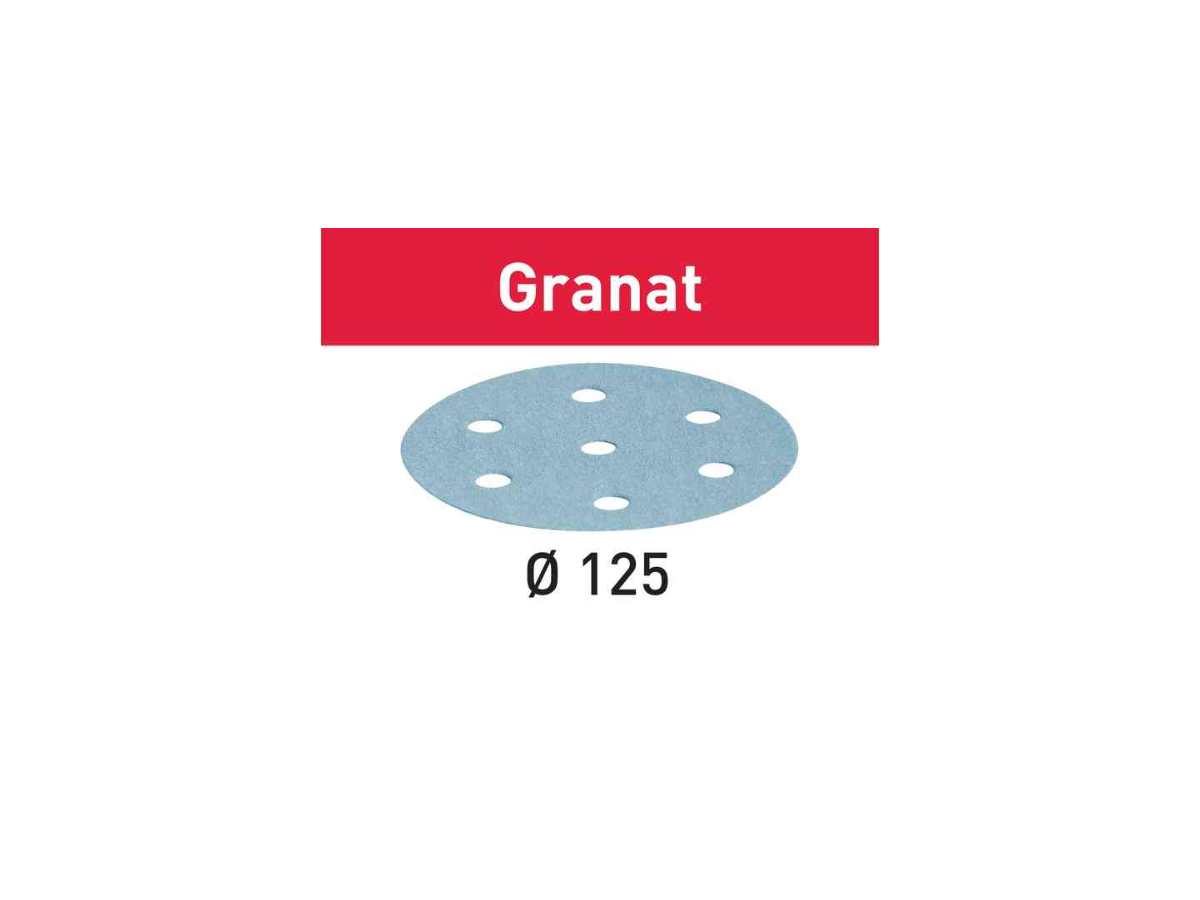 Schleifscheibe 125/8 Korn 40 - Festool Granat, (Pack à 50 Stk.)