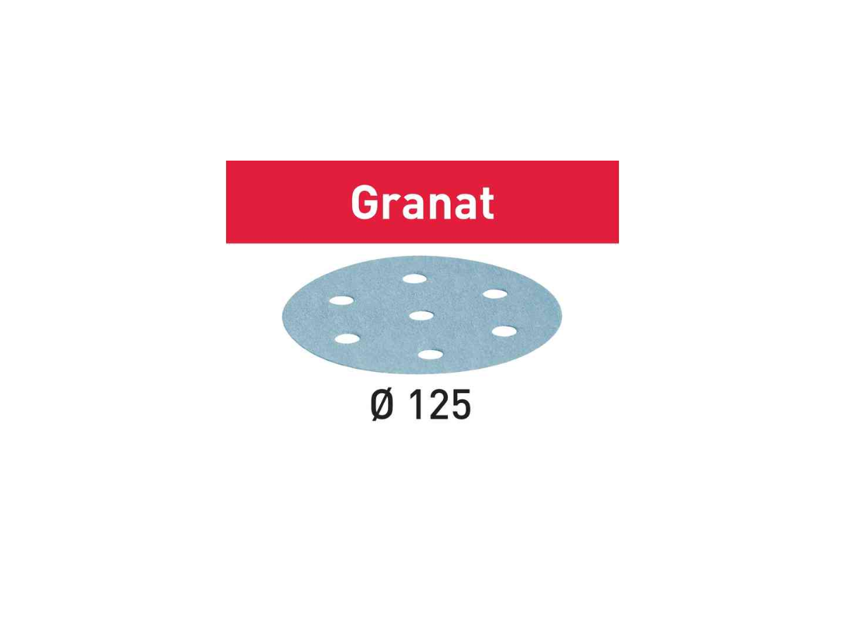 Schleifscheibe 125/8 Korn 100 - Festool Granat, (Pack à 100 Stk.)