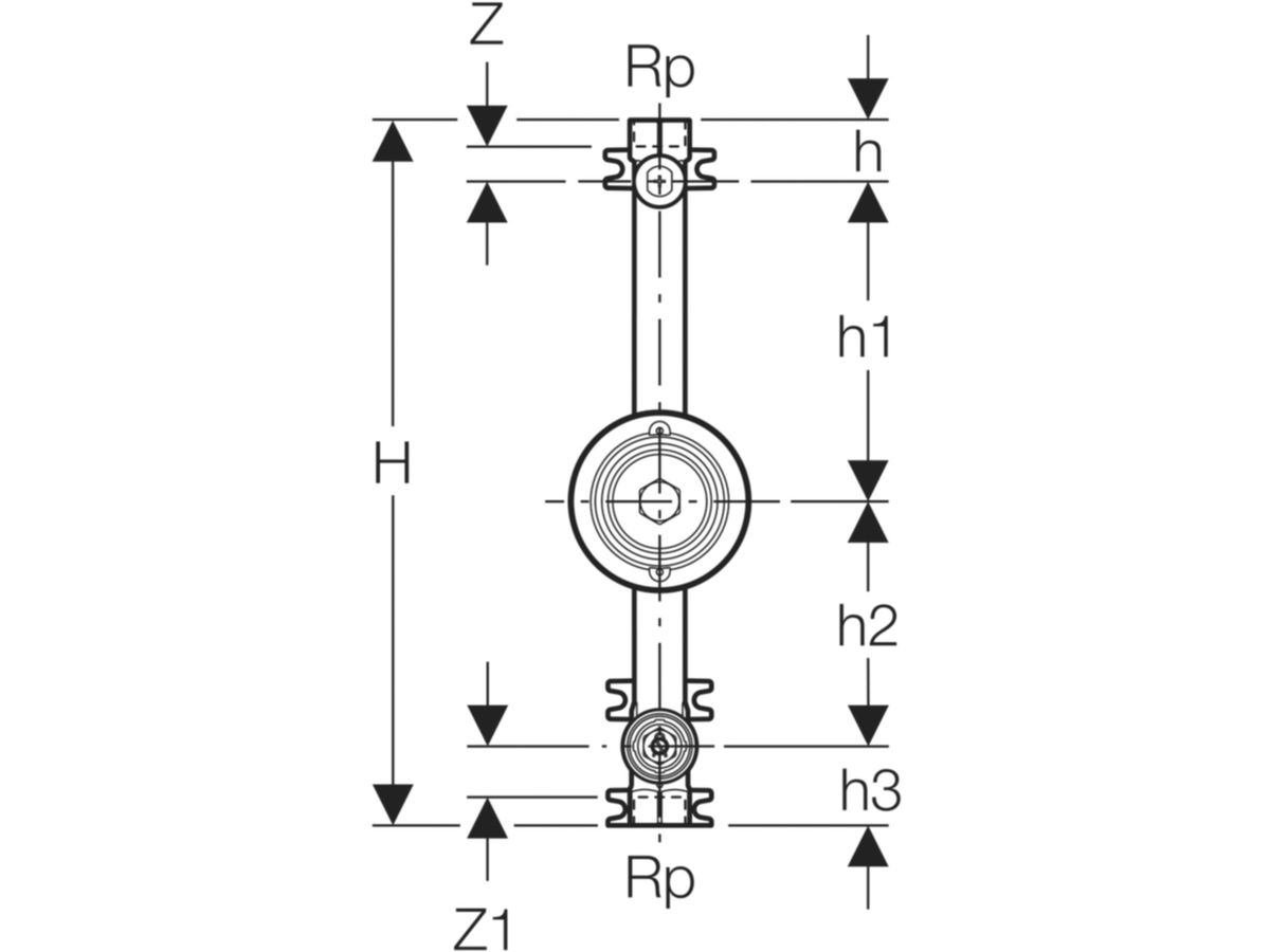 Geberit Duofix-Wasserzählerstrecke 3/4" - Kompakteinheit