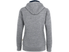 Damen-Kapuzenjacke Bonded S - grau-meliert/tinte, 75% PES/25% CO