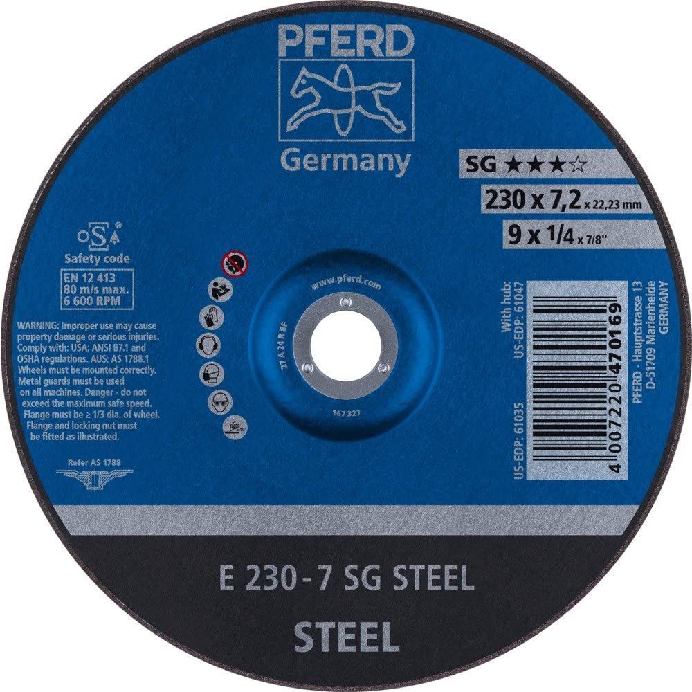 Schruppscheibe PFERD SG-STEEL - Stahl, harte Ausführung, Härte R