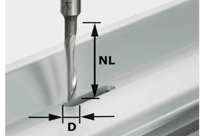 Aluminiumfräser HS, 5x23 mm - Festool, Schaft 8 mm
