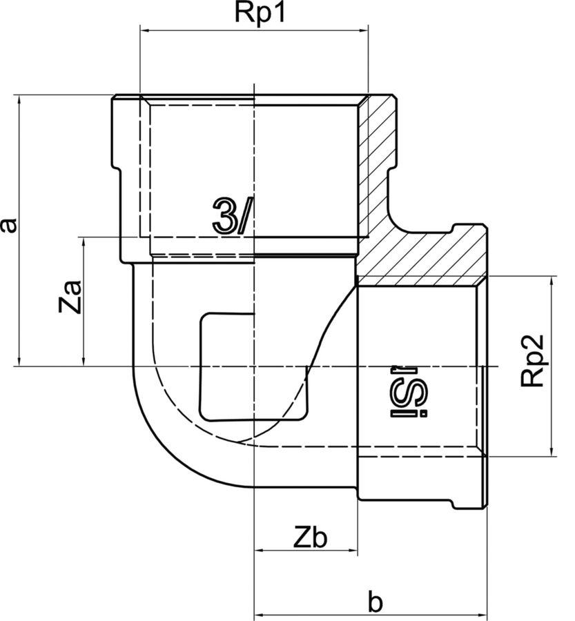 Winkel 90° +GF+ Serie 8000