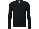 V-Pullover Merino Wool Gr. M, schwarz - 100% Merinowolle