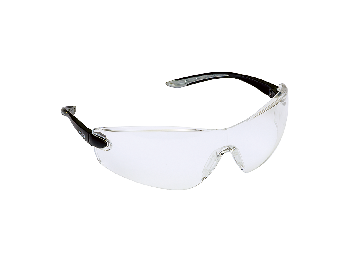 Bügel-Schutzbrille Bollé mit farblosen, - kratzfesten, beschlagfreien Polycarbon.