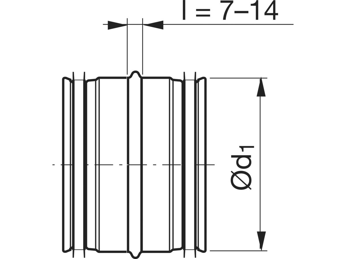 Spiralrohr-Verbindungsnippel 100mm - NPU-V