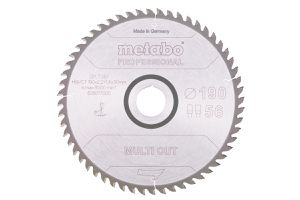 Kreissägeblatt METABO 190x30 Z56 FZ/TZ8° - MultiCut-Professional