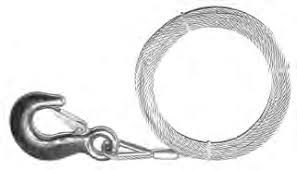 Seilwinden-Seil mit Haken Nutzlast 880kg - zu LHW-C-2600 ø 8mm Länge 15m