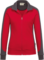Damen-Sw.jacke Co. Perf. 2XL rot/anth. - 50% Baumwolle, 50% Polyester, 300 g/m²