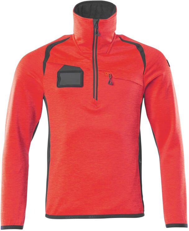 Fleecepullover mit Reissverschluss kurz - 94% PES / 6% EL, 260 g/m²