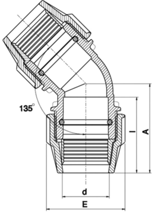 Plasson Winkel 45° - Typ 7060