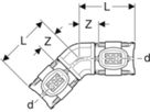 Bogen 45° - GEBERIT FlowFit d Ø 75 mm