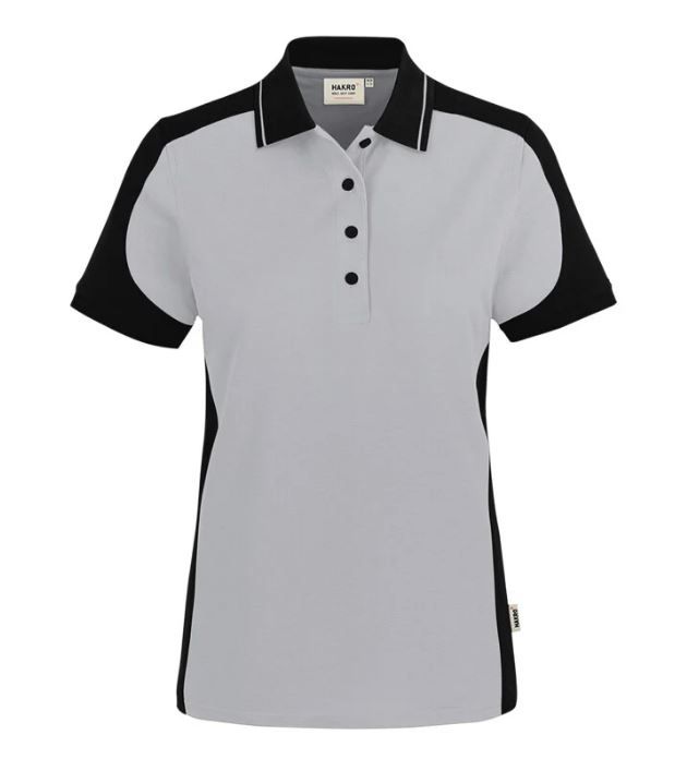 Poloshirt Mikralinar Contrast Gr. L - titan/schwarz