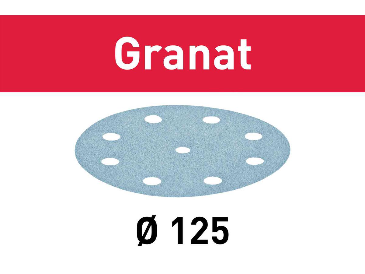Schleifscheibe  STF D125/8 P180 GR  10X - Festool Granat, (Pack à 10 Stk.)