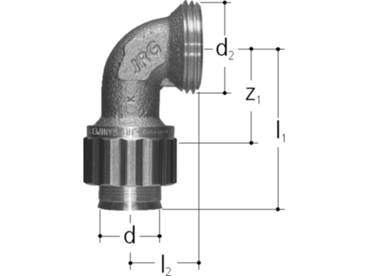 Sanipex Bogen für Verteiler 90°