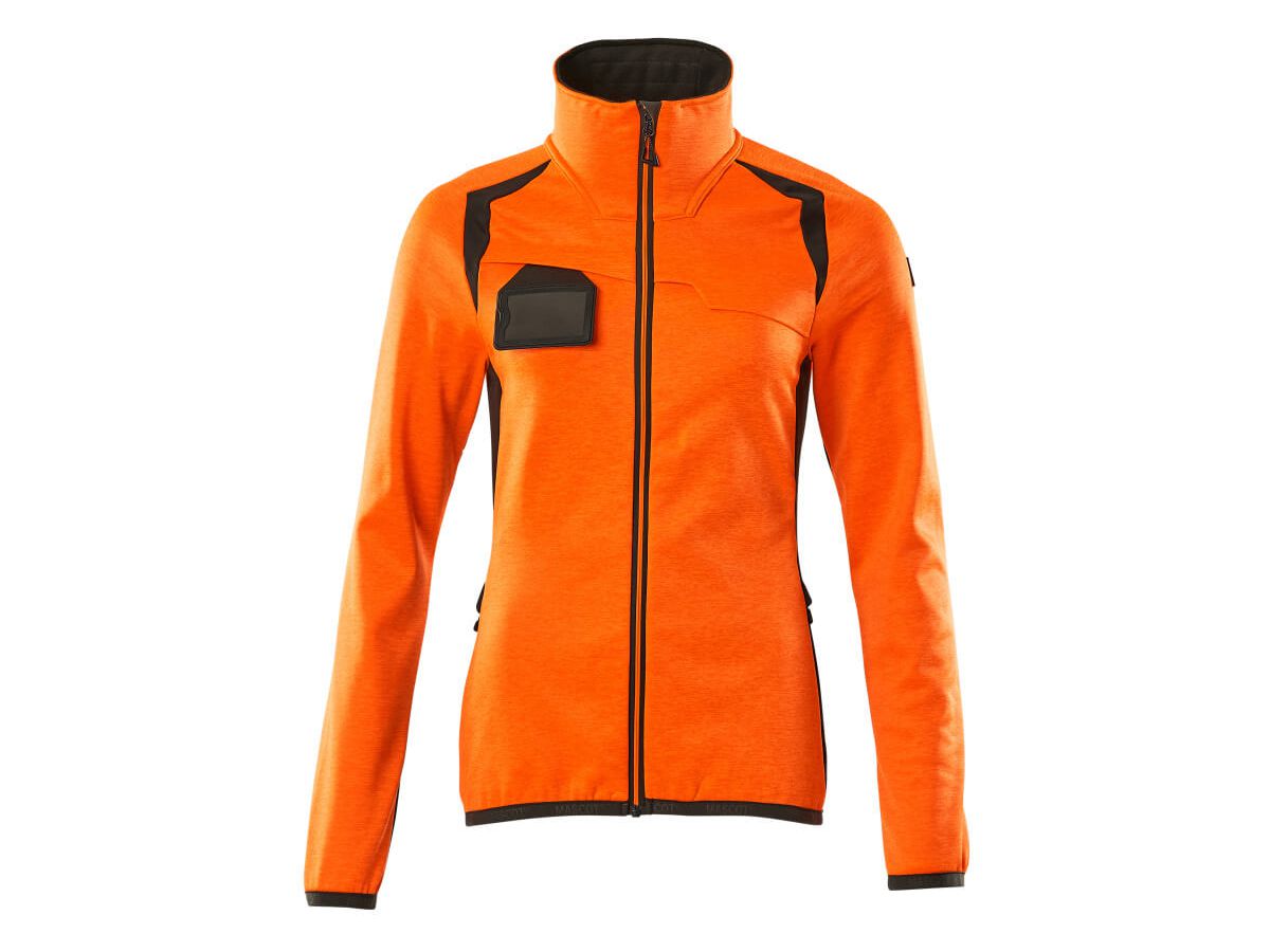 Fleecepullover mit Reissverschl. Gr. 4XL - hi-vis orange/dunkelanthrazit
