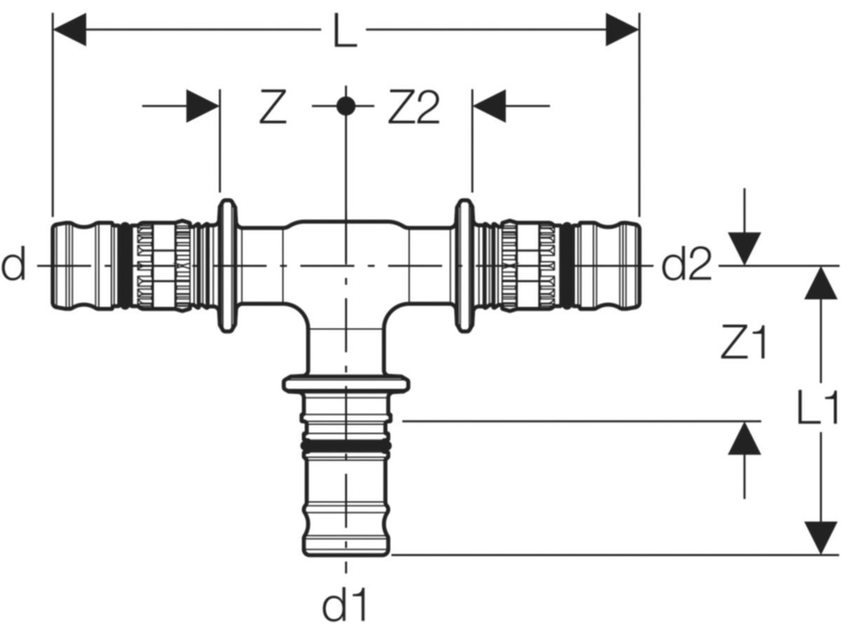 Mepla T-Stück mit MeplaFix Stecknippel