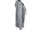 Damen-Kapuzenjacke Bonded S - grau-meliert/tinte, 75% PES/25% CO