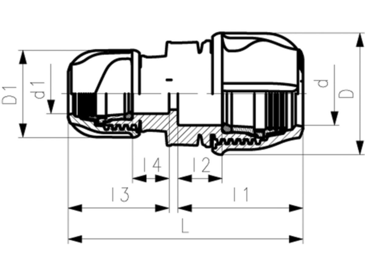 +GF+ iJoint Klemmverbinder PP NBR - Kupplung reduziert PN16 d40-d32 mm