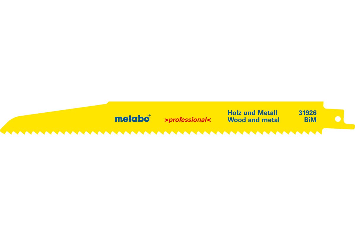 Säbelsägeblatt METABO 225 x 1.6 mm - Demolition Wood+Metall, 5 Stk.