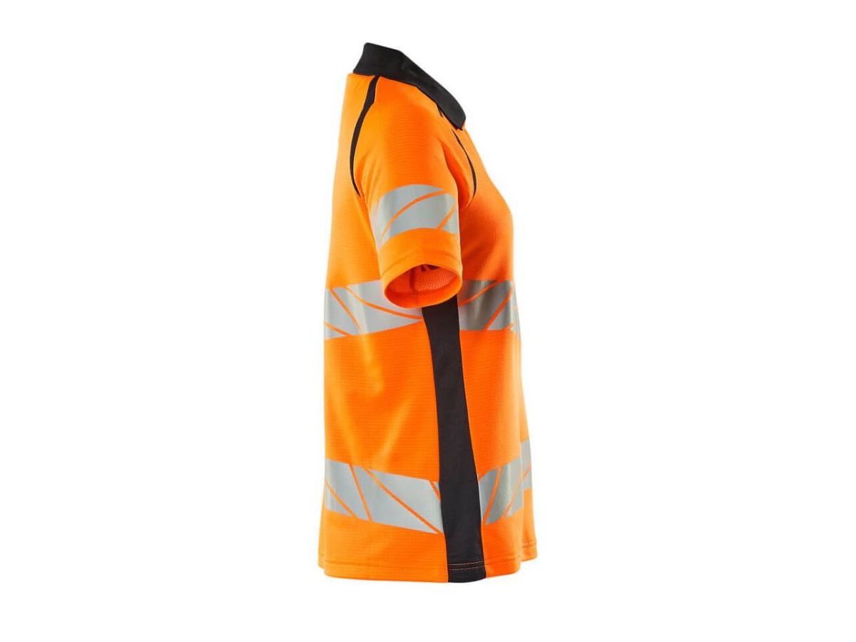 Polo-Shirt, Damenpassform, Gr. M ONE - hi-vis orange/schwarzblau, 50%PES/50%BW