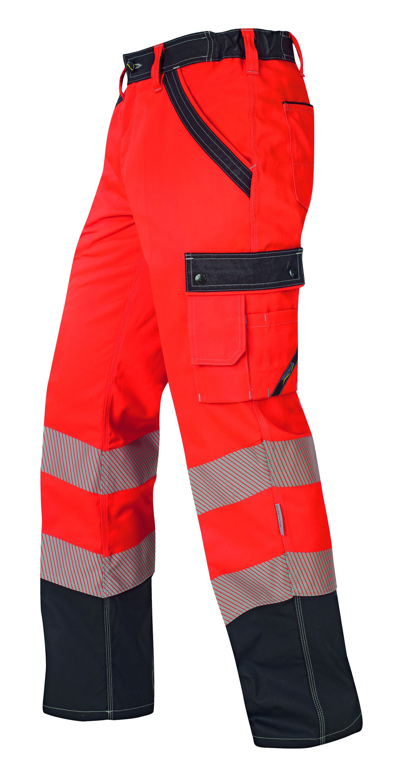 Sommer-Arbeitshose WIKLAND rot/anthrazit - EN ISO 20471 Kl. 2