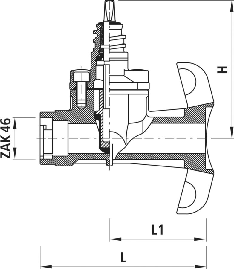 Universal-Schieberschelle PN 16  ZAK 46 - 2701