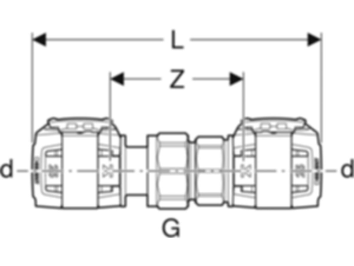 Geberit Verschraubungen - FlowFit G 1/2 Zoll / d Ø 20 mm