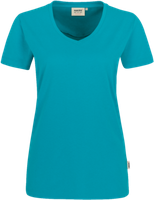 Damen-V-Shirt Perf. Gr. 2XL, smaragd - 50% Baumwolle, 50% Polyester, 160 g/m²