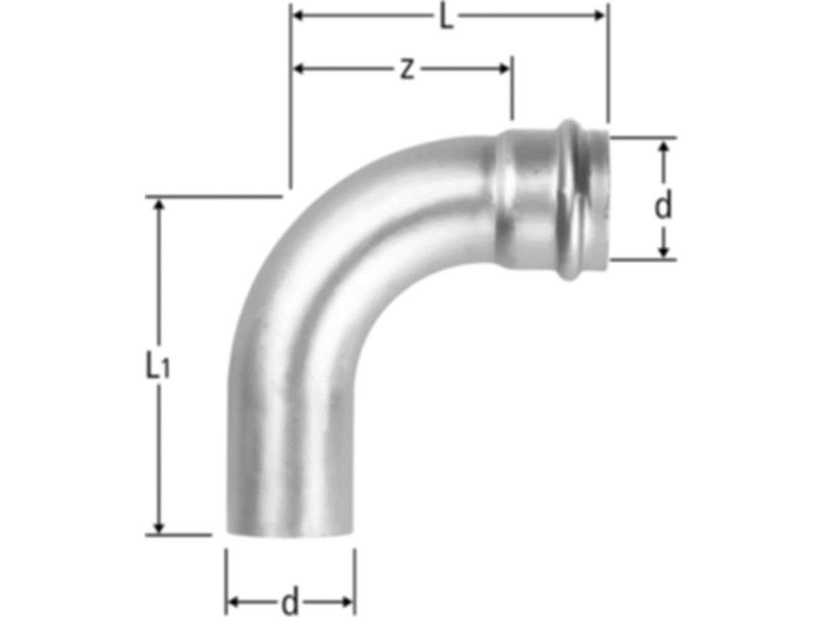 Optipress-Therm Bogen 90° - mit Einsteckende