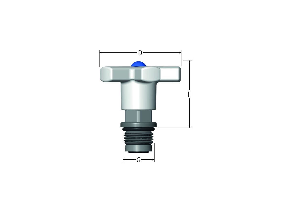 Oberteil mit Metall-Handrad 1/2" - Ventilteller/aus Edelstahl EPDM Dichtung