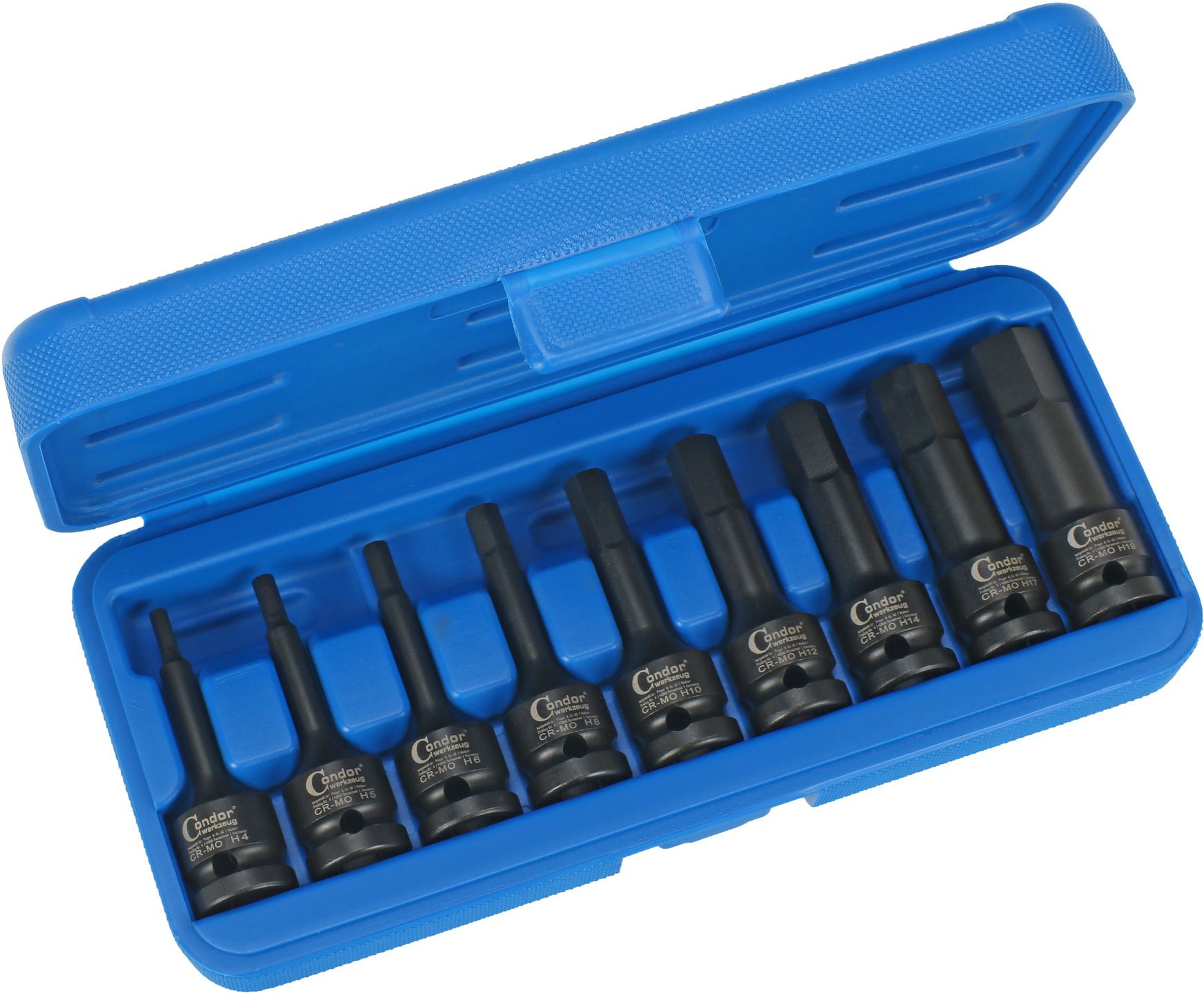 Kraftsteckschlüssel-Satz Condor 9-tlg. - 1/2" Inbus 4-19 mm