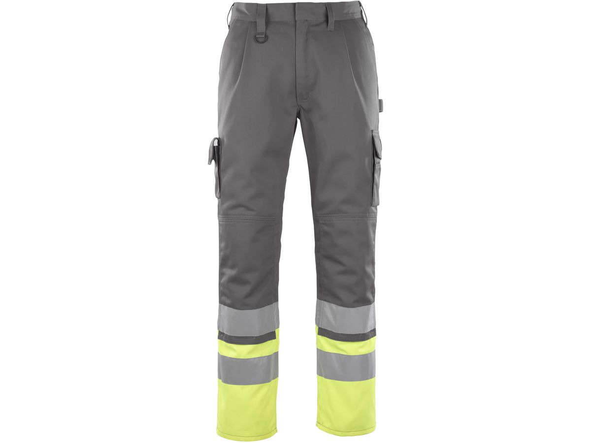 Hose mit Knietaschen, Gr. 90C58 - anthrazit/hi-vis gelb, 65% PES / 35% CO