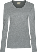 Damen-Longsleeve Perf. 2XL grau meliert - 50% Baumwolle, 50% Polyester, 190 g/m²