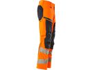 Hose mit Knietaschen, Stretch, Gr. 76C46 - hi-vis orange/schwarzblau, 92% PES/8%EL