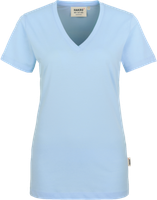 Damen-V-Shirt Classic Gr. 2XL, eisblau - 100% Baumwolle, 160 g/m²